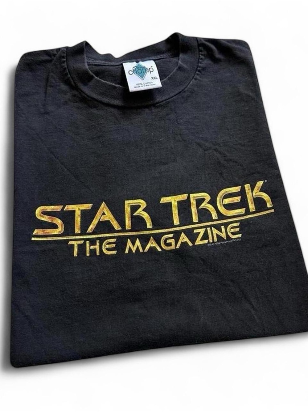 Vintage 1990s Star Trek The Magazine Black Graphic T-Shirt XXL
